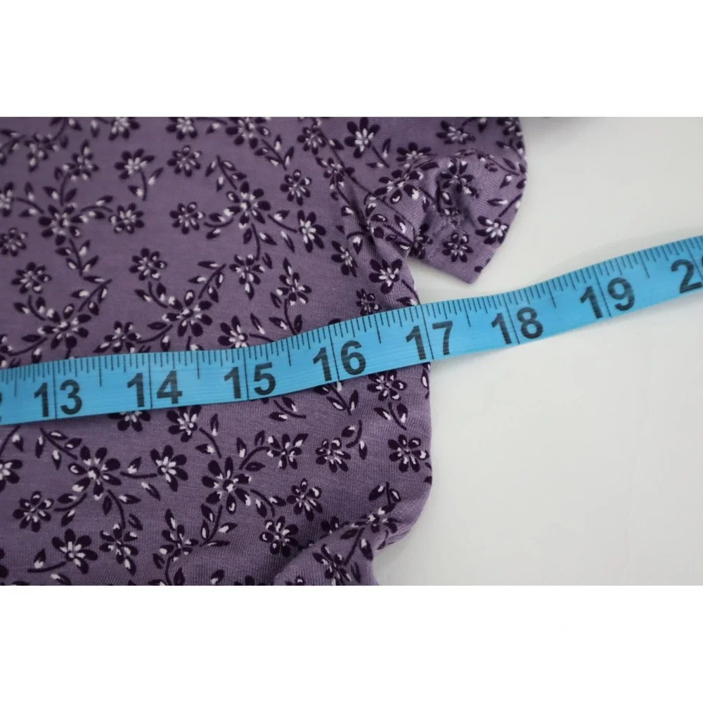 Charter‎ Club Women's Short-Sleeve Floral Nightgown - Dusty Lilac Purple - XS